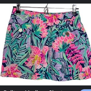 Lilly Pulitzer Floral Leaf Skort in Pink and Green